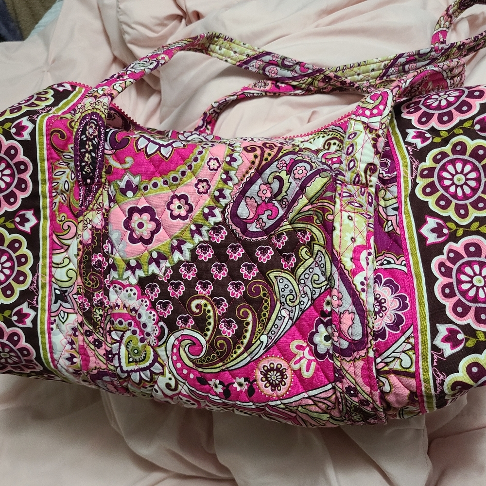 Berry paisley small duffle bag